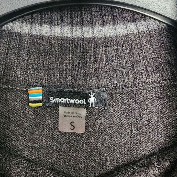 Smartwool Charcoal Gray Sparwood Half Zip Merino Wool Blend Sweater S - Picture 6 of 6